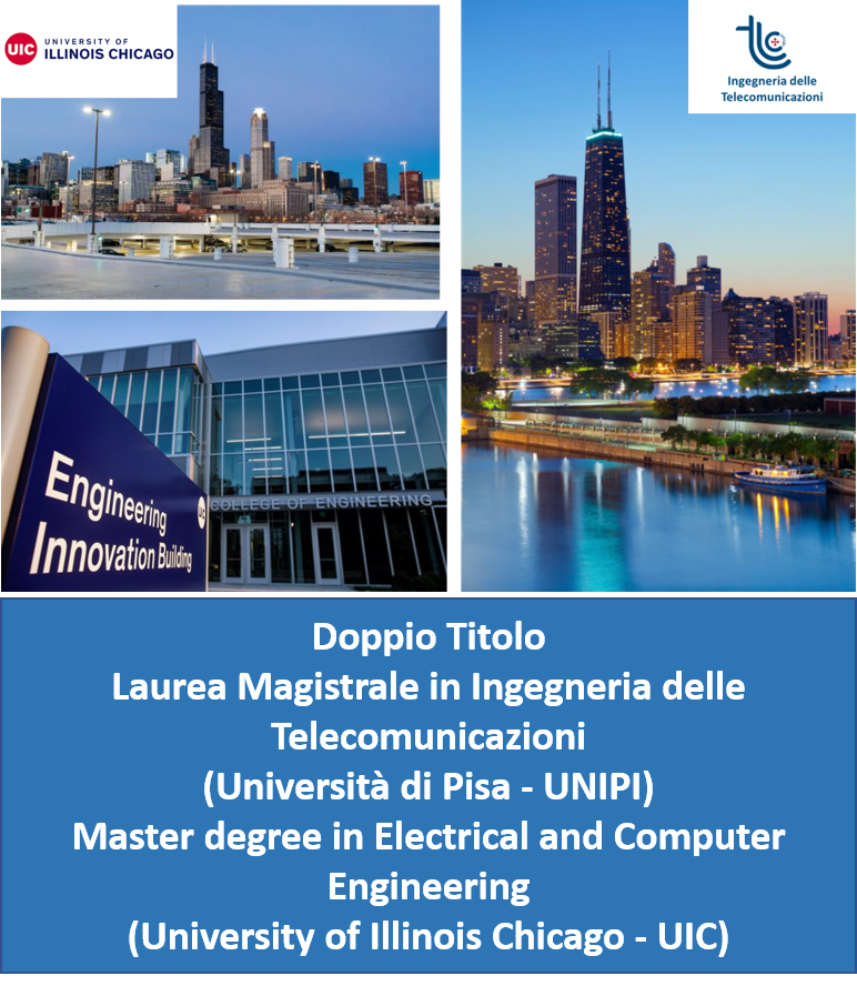 Doppio titolo: Laurea Magistrale in Ingegneria delle Telecomunicazioni (Università di Pisa) Master degree in Electrical and Computer Engineering (University of Illinois Chicago)